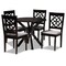 Baxton Studio Sadie Grey Upholstered and Dark Brown Finished Wood 5-Piece Dining Set 172-9730-10892 - alternate 1